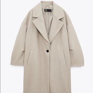 Zara oversized beige coat